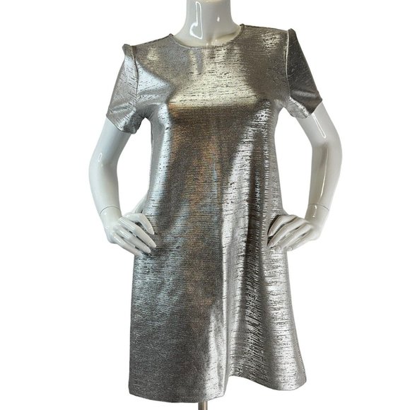 Wayf Dresses & Skirts - Wayf Dress Womens Size Small Silver Party Cocktail Stretch Comfort A-Line Mini